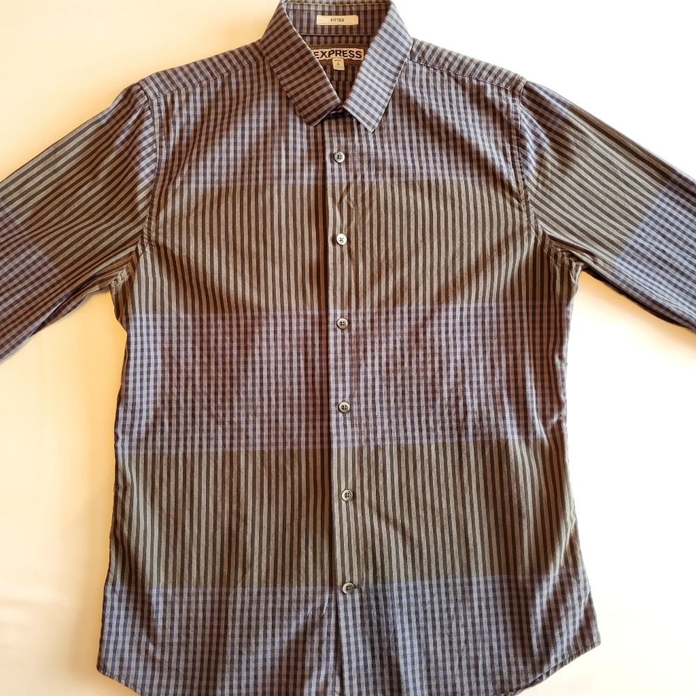 Express Mens Fitted Casual Button Up Shirt Size M